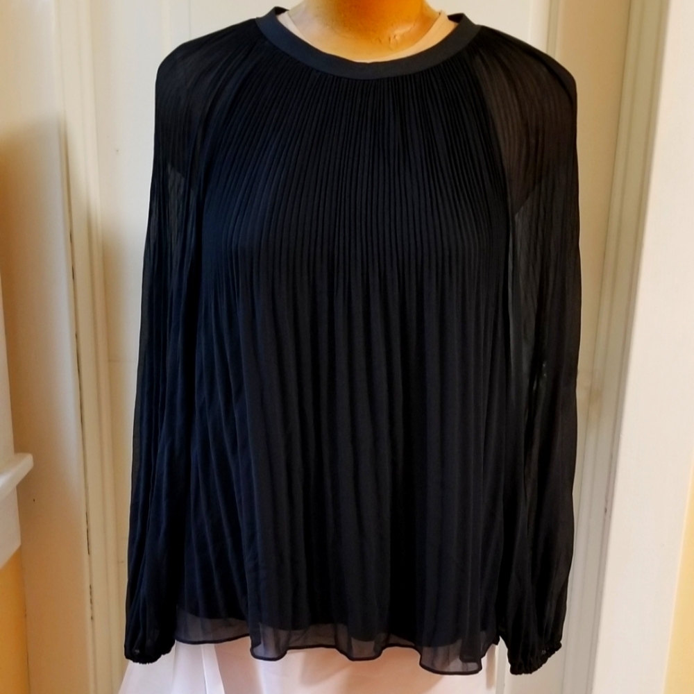 Zara EUC Black Long Sleeve Dressy Top Size XXL
